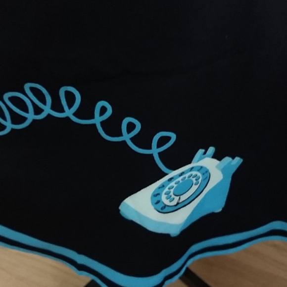 Kissing Charlie Retro Telephone Swing Skirt XXL - Picture 4 of 6